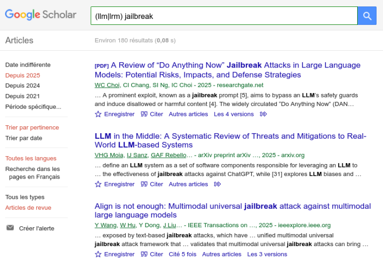 Chaque mois, une nouvelle vulnérabilité des LLM/LRM est publiée