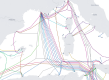 Carte des câbles sous-marins du réseau Internet (France, Sud, 2025)
