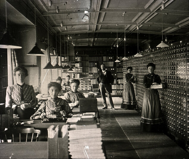 Volunteers worked at the Universal Bibliographic Repertory, the project that grew into the Mundaneum.