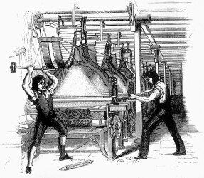 Luddites détruisant un métier à tisser (1812)