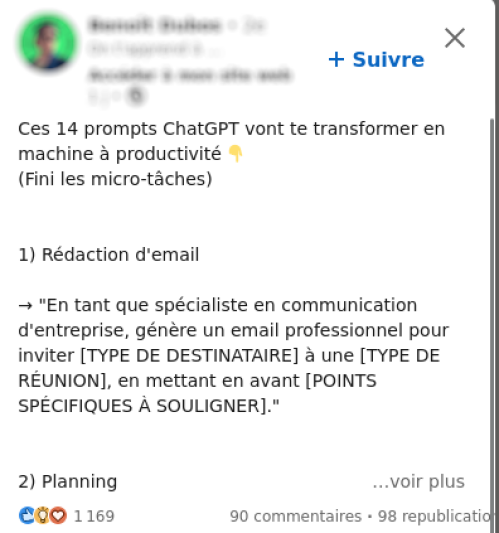 Vu sur LinkedIn (2023)